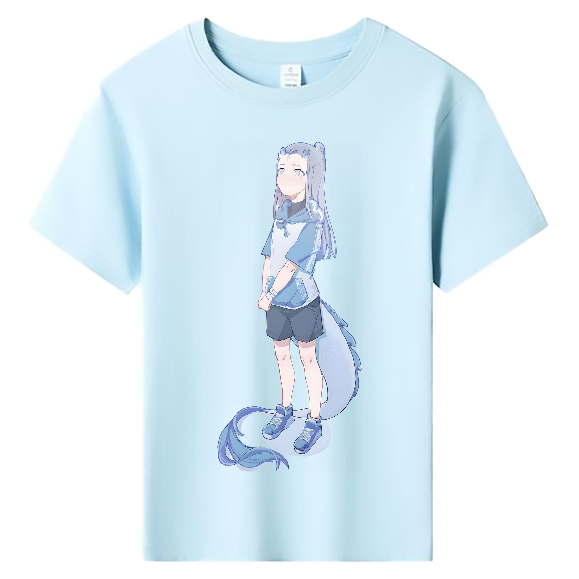 （画像用） Ne Zha 2 ナタ 魔童の大暴れ 綿100％キッズTシャツ（フロントプリント）